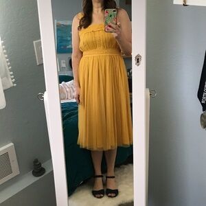 Lace and tulle Swiss dot dress